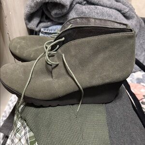 Donald J. Pliner Olive Suede Wedge Boots